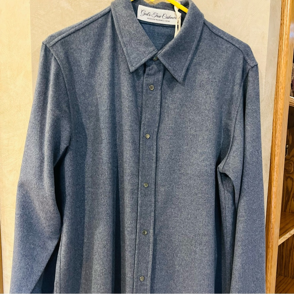 NWT MENS GODS TRUE CASHMERE DARK GREY SHIRT